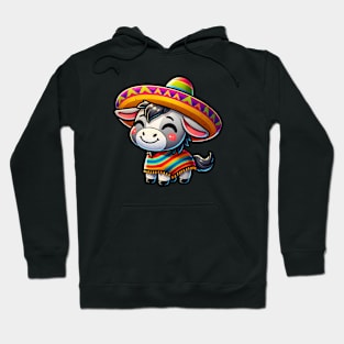 Cute donkey with sombrero Cinco De Mayo Hoodie